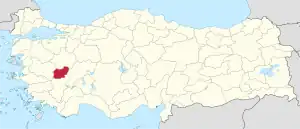 Location of the province within Turkey