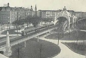 The overhead railway and original dome of U-Bahn station Nollendorfplatz (1902)