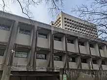 The architect Marcel Breuer designed the U.S. Courthouse (foreground) and Federal Building (background).