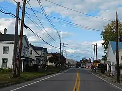 Northbound US 220 (Main Street) in the village of Ulster, within the township