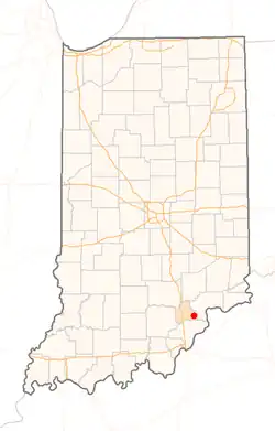 Location of Lexington in the state of Indiana