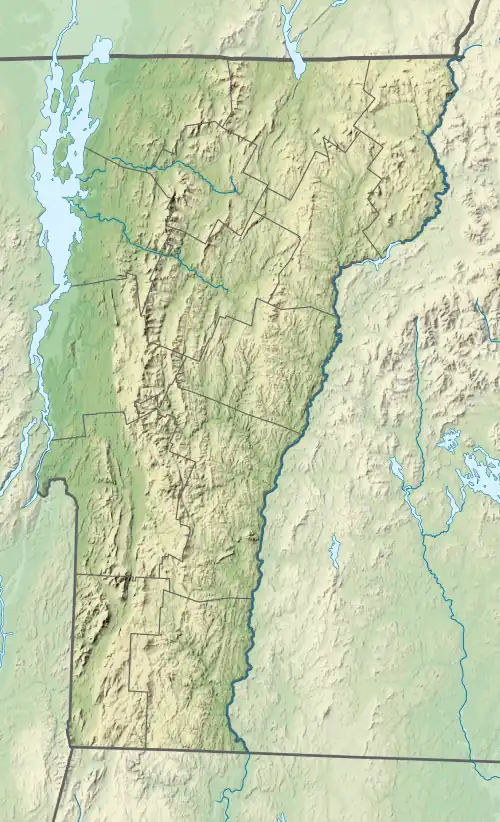 Location of Lake Willoughby in Vermont, USA.