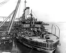 Photograph of the USS Mississippi partially completed.