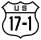 U.S. Route 17-1 marker