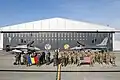 US airmen from the 480th Fighter Squadron together with Romanian airmen at the base.