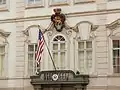 Flag over the front entrance