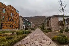 Walkway between the academic and recreational buildings