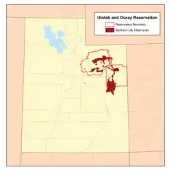 Boundary of Uintah and Ouray Indian Reservation