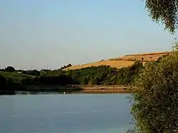 Image of a lake in the evening sunshine