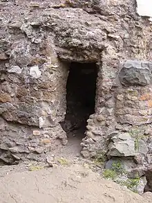 Entrance to the brick structure