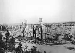 Photo from the prison's roof towards the northwest after the devastating fire of 1888.