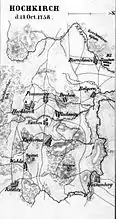 Map showing layout of Hochkirch and the region