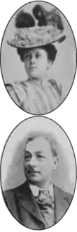 head and shoulders portrait photographs (not in stage costume) of a woman and a man