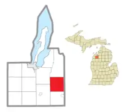 Location within Grand Traverse County