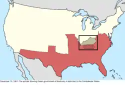 Map of the change to the international disputes involving the United States in central North America on December 10, 1861