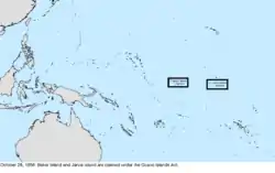 Map of the change to the United States in the Pacific Ocean on October 28, 1856