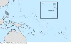 Map of the change to the United States in the Pacific Ocean on August 12, 1898