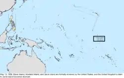 Map of the change to the United States in the Pacific Ocean on May 13, 1936