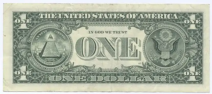 The reverse of the United States one-dollar bill has been green since 1861, giving it the popular name greenback.