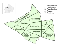 Västra Innerstaden's neighbourhoods