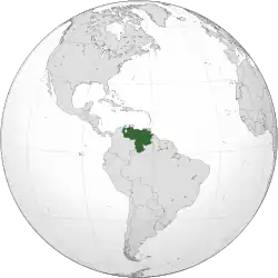 Map showing Venezuela