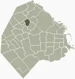 Location of Villa Ortúzar within Buenos Aires