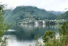 View of the village from across the fjord