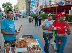 Vendor of parrilla in Maracaibo, Venezuela