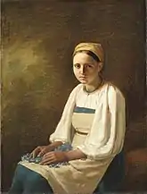 A Peasant Girl with Cornflowers (1820s)