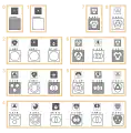 The 22 (of 256) essentially different Venn diagrams with 3 circles (top) and their corresponding Euler diagrams (bottom)Some of the Euler diagrams are not typical, and some are even equivalent to Venn diagrams. Areas are shaded to indicate that they contain no elements.