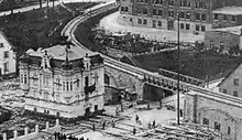 Relocation of old Villa Haux in Ebingen, Germany, 1907.