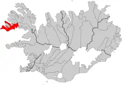 Location of the Municipality of Vesturbyggð