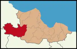 Map showing Vezirköprü District in Samsun Province