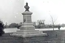 A photograph of the bust in Victoria Park.