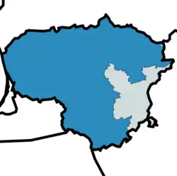 Central and Western Lithuania Region (in blue)