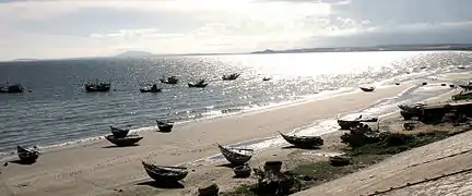 These fishing boats conform to a different local design in Vietnam