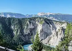 Ruinaulta canyon as seen from Islabord bus stop