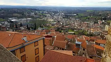 View over many slate roofs