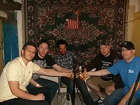 Left to right: Mike Fleischmann, Mike Kennedy, Tim Williams, Matt Baumbach, Brendon Cohen (2008)