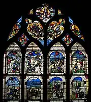 The story of how the Crown of Thorns passed from John of Brienne and Baldwin II of Constantinople to Saint Louis IX of France, Moulins Cathedral (16th century).