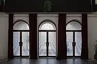 Vladimír Kopecký, Mourning Hall in Děčín, entrance, glass door 1974