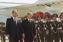 Armenian troops presenting arms using AK-47 assault rifles that were used in their guard battalion from 1991 to 1998.