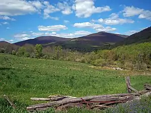 Vly and South Vly mountains from the center of town