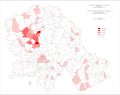 Share of Montenegrins in Vojvodina by settlements 1981.