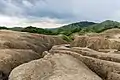 Landscape formed by the mud flows