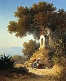 Resting at the Chapel (Italian scene)