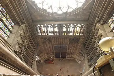 Interior of the narthex, looking down