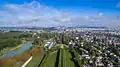 Aerial view of the terrace with the avenue of the château, towards the north