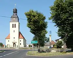 Village center with the Saint John the Baptist church