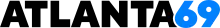 The words "Atlanta 69" in a bold sans-serif font. "Atlanta" is in black and "69" is in light blue.